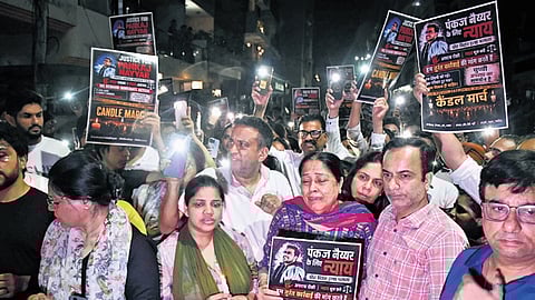 Late Monday night, family members staged a protest outside the Preet Vihar police station demanding the arrest of the remaining accused.