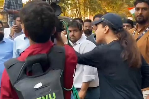 Woman confronts BJP protesters in Mumbai’s Worli; video of the incident goes viral