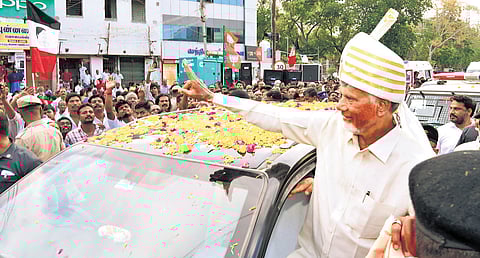 AP Chief Minister N Chandrababu Naidu campaigning for NDA contestants in Tamil Nadu on Tuesday.