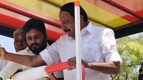 KA Sengottaiyan sheds tears during the final phase of campaigning in Gobichettipalayam on Tuesday.