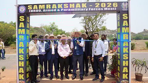 DRDO chairman Dr Samir V Kamat inaugurating the one-day exhibition, ‘Samrakshak’, in Hyderabad.