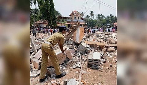 Rubble of collapsed buildings and charred body parts were scattered all over the place.