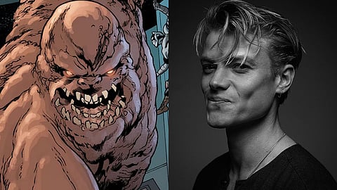 Clayface (L) and Tom Rhys Harries who portrays the titular character (R)