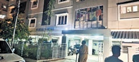 A police picket at MLC Anantha Uday Bhaskar’s house in Kakinada