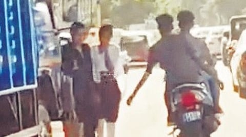 Screen grab of the incident from a video posted on Instagram.