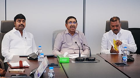 Municipal Administration Minister P Narayana reviewed with the officials on the land pooling in Amaravati.