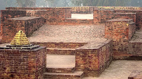 View of the Gandhakuti in Jetavana Monastery, Sravasti, Uttar Pradesh. This is what remains of the hut where Buddha used to live
