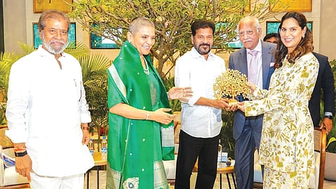 Chief Minister A.Revanth Reddy during the Inauguration of "The Hospital of Gratitude" of Apollo Hospitals at Financial District on Monday