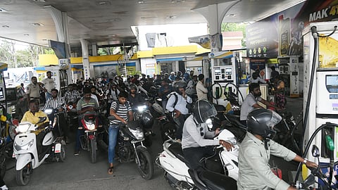 Several petrol bunks have temporarily shut down, this has triggered panic buying at many outlets.