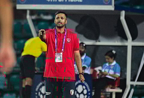 Amogh Adige during the match a gainst FC Goa