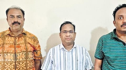 From L to R: The physical education teacher, DEO and the BEO | Express