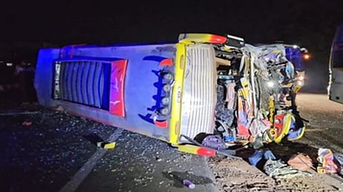 Multi-vehicle collision on Namakkal - Salem National Highway on Saturday.
