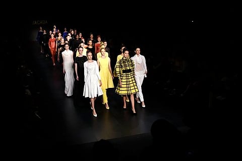 Models wear creations from the Sacada winter collection during Fashion Rio in Rio de Janeiro, Brazil. (AP Photo/Felipe Dana)
