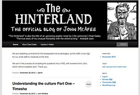 McAfee blogs about police seeking him in Belize 