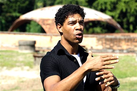 Celebrity ballet dancer Carlos Acosta speaks to journalists at the site of an old and abandoned dance school in Havana, Cuba. Acosta, a 39-year-old ballet star from Cuba, pledges to raise millions of dollars to rescue the ruins of the architectural master