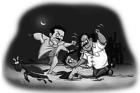 Caught red handed, cattle thief beaten black and blue