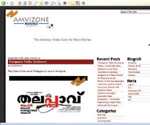 The homepage of Amvizone Moviez.