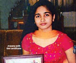 PROMISING CAREER ENDS: Arpana displays one of her numerous citations in this file photo, carried in Education Express in 2005 in a report ‘Young Inven