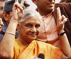 Sheila Dikshit after he victory. (File, AP)