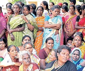 GRIEF-STRICKEN FANS: A group of transgender fans grieving in front of the late actor M N Nambiar’s house on Thursday. The actor who had lakhs of fans