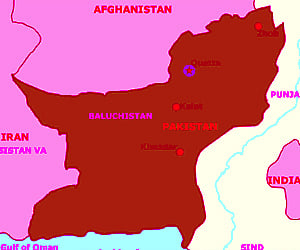 The map of Pakistan province of Balochistan (Baluchistan). Image used for representation.