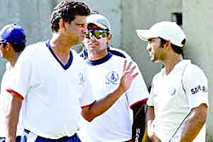 From player to coach: Tamil Nadu Ranji Trophy team coach WV Raman (left) with S Badrinath (centre) and Dinesh Karthik