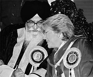Chancellor of Madras University and TN Governor Surjit Singh Barnala with the President of Chile Dr Michelle Bachelet Jeria at the convocation ceremon