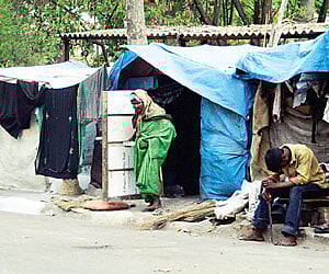 For years on end, these people have been living in the huts lining the footpaths.