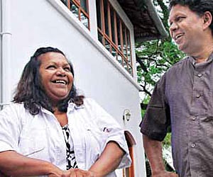 David Dabydeen with his sister Elly Nilanda