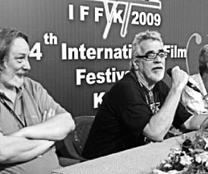 Argentine director Eduardo Spagnulo, Argentine editor Enrique Angeleri, moderator V.C. Harris and director Sachin Kundalkar at the meet the directors