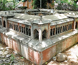 A model of erstwhile Moor Market is a neglected monument, lies in Broadway and is forgotten, Littered and abandoned. (Photo: Express)