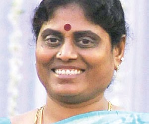 the late Andhra CM YSR reddy's wife Vijayalakshmi. File Photo