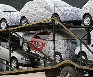 New Volkswagen compact "Gol" cars are transported on a truck near a factory in Sao Bernardo do Campo in this June 2008 (File photo/Reuters)