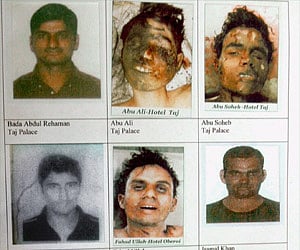 Photo of six of the 9 dead terrorists, released by Mumbai police. (File photo, PTI)