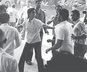 Sri Ram Sena activists attack customers at the Amnesia pub in Mangalore, on January 24.