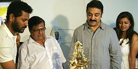 From Left: Prabhu Deva,  Raghuram, Kamal Haasan and Gayatri Raghuram.