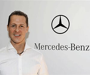 German F1 driver Michael Schumacher in the headquarters of British Brawn GP in Brackley, England. (AP)