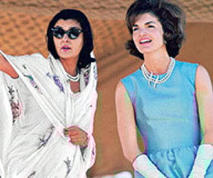 Rajmata Gayatri Devi (left) and former US first lady Jackie Kennedy. (Photo used as per Wikimedia Commons licence)
