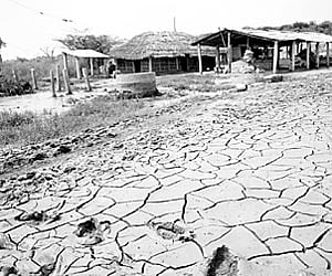 Aftermath of flood in Shaktinagar village near Raichur on Sunday.