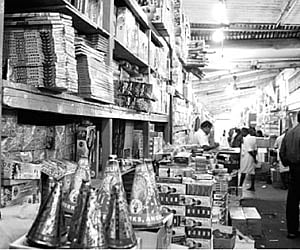 Fireworks on sale at an outlet in Chalai market.