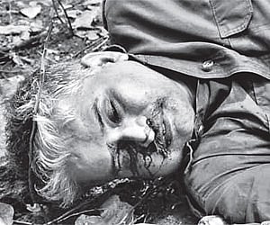 The body of Patel Sudhakar Reddy, who was wanted in several cases, including the attempt on the lives of Chandrababu Naidu and Janardhan Reddy and the