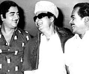 T K Balachandran with Prem Nazir and former Tamil Nadu chief minister MGR.