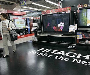 Hitachi HD TVs are displayed at an electric home appliances shop in Tokyo in this May 2007 (File photo/Reuters)