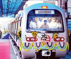 India’s First Standard Gauge Metro Car for Delhi Metro was flagged off in Bangalore on Friday.