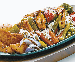 Sizzling vegetables