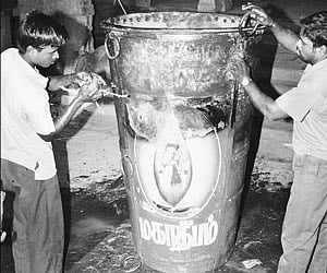 The traditional lamp used to light the Maha Deepam on top of Tiruvannamalai hill is getting ready for the mega event.