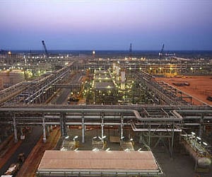 Reliance Industries' KG-D6 facility located in Andhra Pradesh is pictured in this undated handout photo.