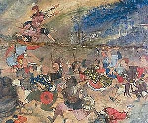 Illustrations from the stories of Hamza patronised by Mughal Emperor Akbar. (IANS Photo)