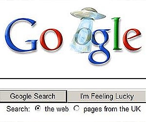 A screen grab of the strange logo.