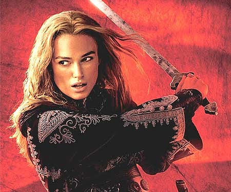 Keira Knightly from the poster of 'Pirates of the Caribbean'
